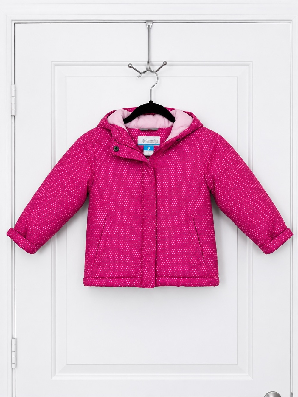Columbia Hot Pink Dot Hooded Kids Jacket